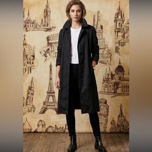 Stylish Classic Goth Inspired Vintage Black London Fog Trench Coat-UniSex